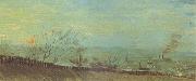 Vincent Van Gogh Factories Seen from a Hillside in Moonlight (nn04) Spain oil painting artist